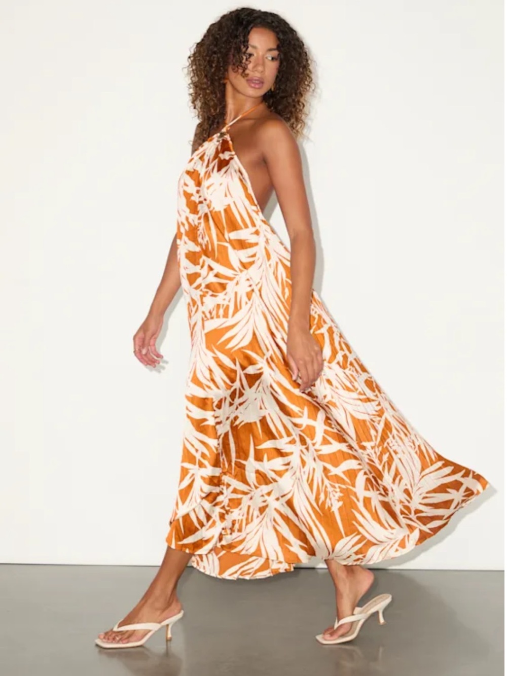 NWT Lulus Tropical Halter Maxi Dress